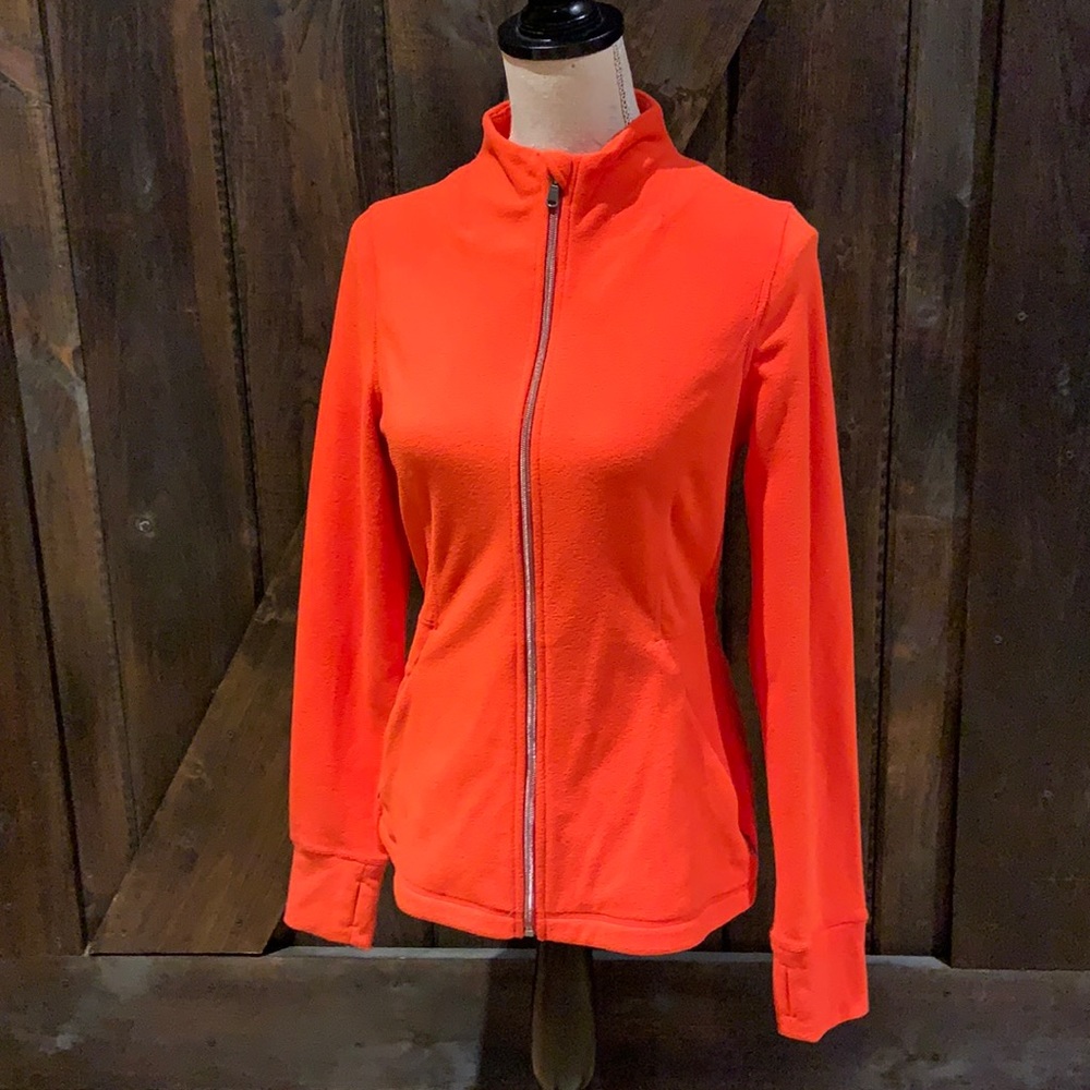 Lord & Taylor orange fleece zip up